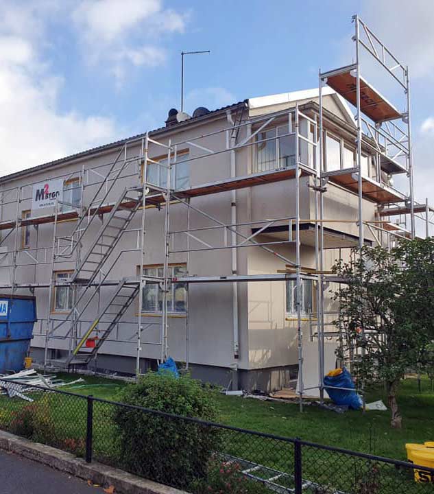 M2 Bygg fasadrenovering Värnamo